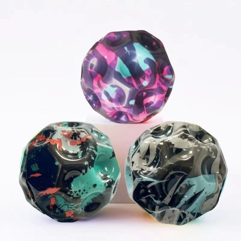 Camouflage Elastic Ball  Compact Anti-Fall Ergonomic Design Moon Shape Bouncy Ball