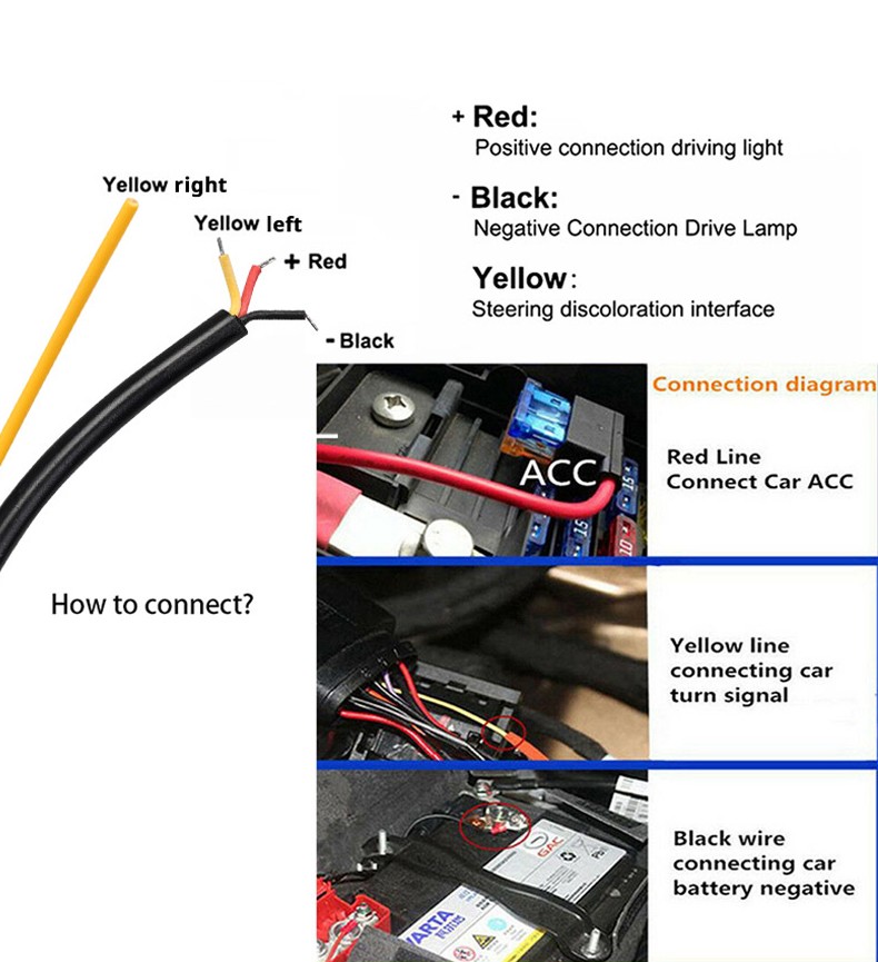 Newest LED Car Hood Light with Turn Signal - Dynamic Daytime Running & Ambient Lamp
