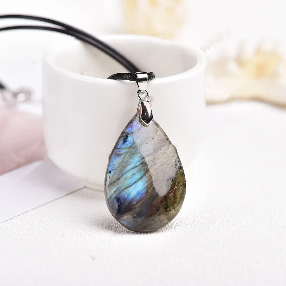 Moonlight Stone Water Droplet Pendant Necklace
