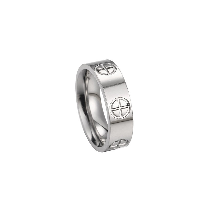 Fashion Classic Cross Stainless Steel Rings - Gold Color Luxury Wedding Jewelry