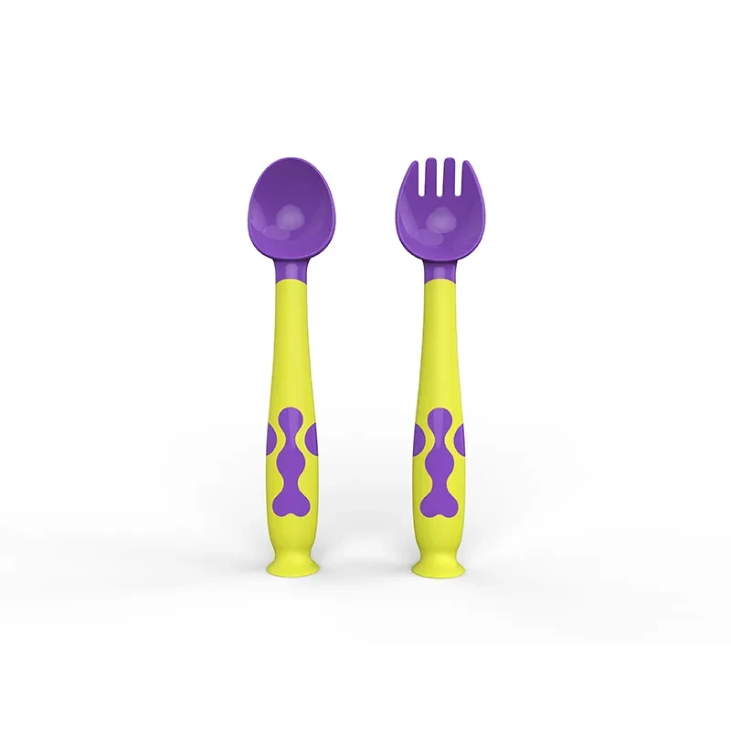Training Twisting Spoon Fork Set Baby Learn to Eat Spoon