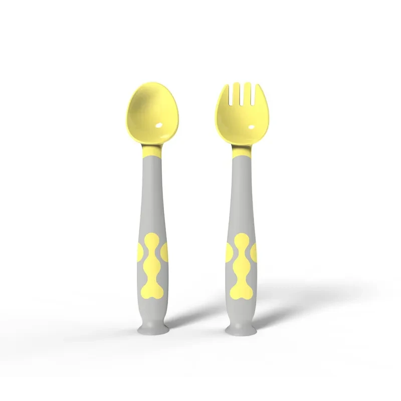 Training Twisting Spoon Fork Set Baby Learn to Eat Spoon