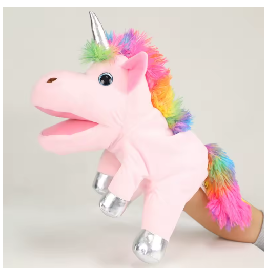 The Mouth Can Move Unicorn Hand Puppets Plush Toys Pony Dolls Parent Child Games Kindergarten Early Childhood Education Roleplay