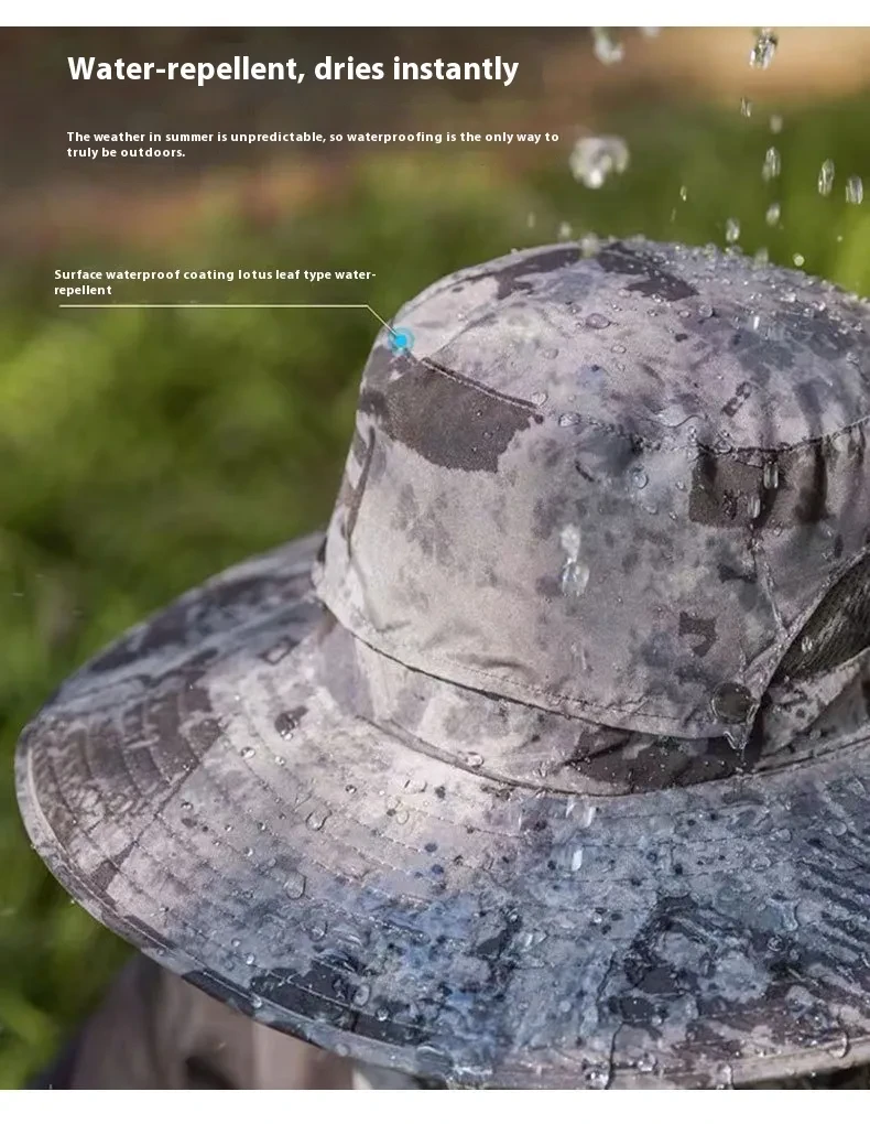 Removable Solar Energy Recharge Fan Embedded Big Brim Hat
