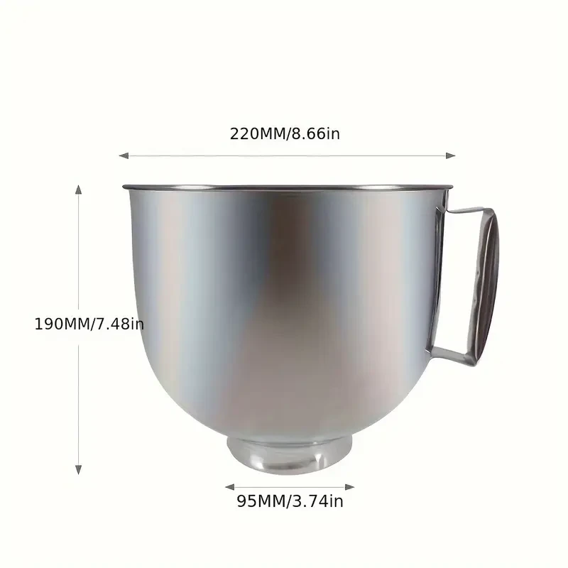 Stainless Steel Deep Mixing Bowl for Kitchen Stand Mixer