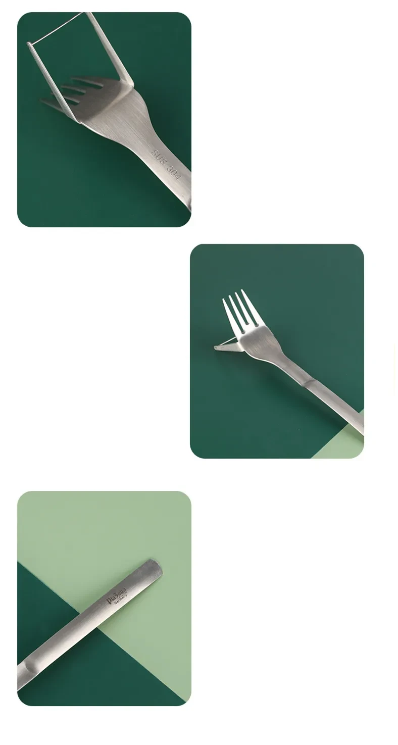 Household Portable Cut Melon Multi-function Stainless Steel Fork