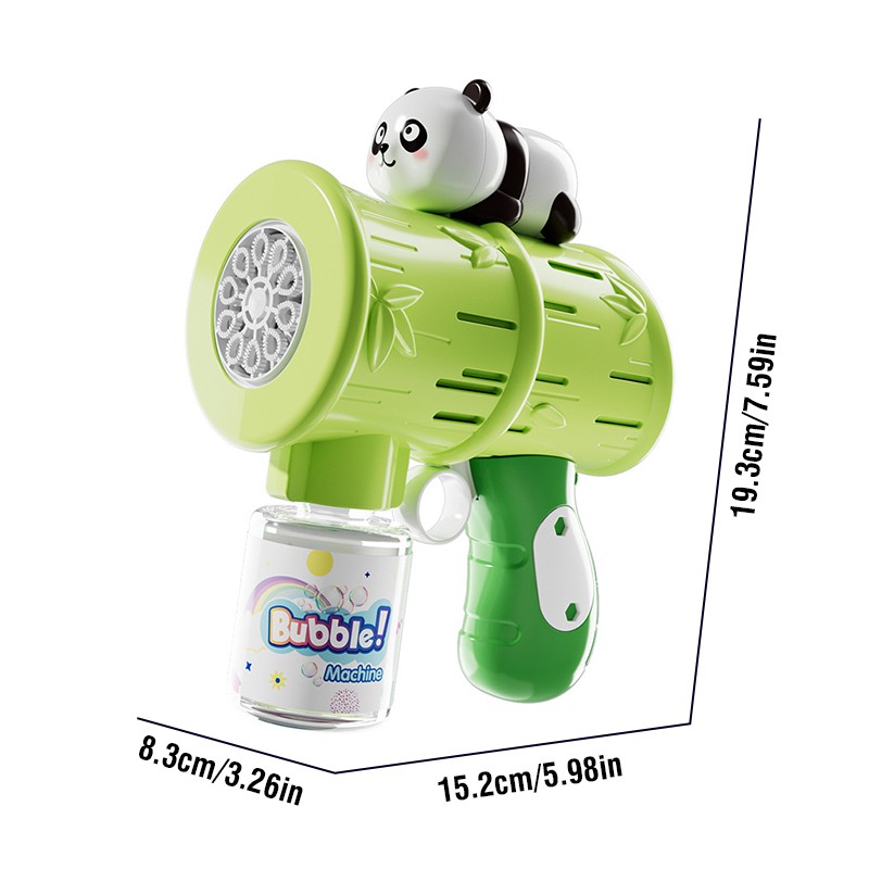 10-Hole Panda Bubble Gun - Automatic Handheld Bubble Blower with Lights