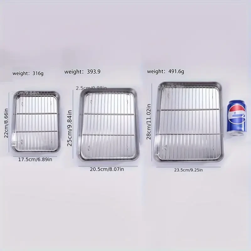 6pcs Stainless Steel Baking Sheet Set with Cooling Racks