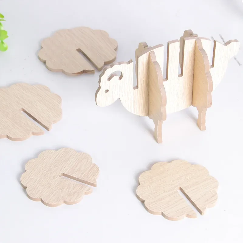 Creative Lamb Wooden Coaster Ornaments
