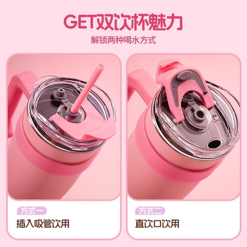 MINISO Loopy Series Jumbo Large Capacity Straw Cup Cute Cug for Girls, Stainless Steel High Color Value, 1.6L Capacity