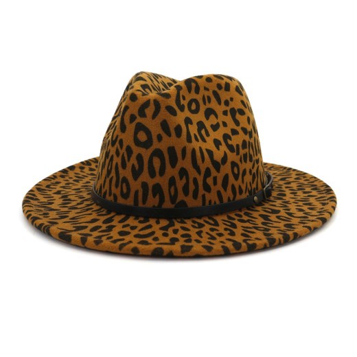Couple Hat Leopard Print Woolen Top Hat