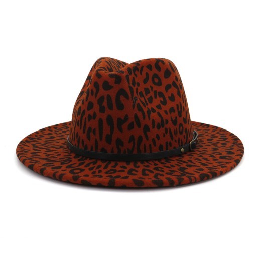 Couple Hat Leopard Print Woolen Top Hat