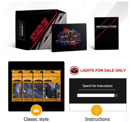 Lazishi LED light 10369 set suitable for Plum Blossom building blocks (including lighting accessories only)