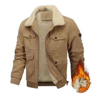 Men's Youth Lapel Jacket Fleece-lined