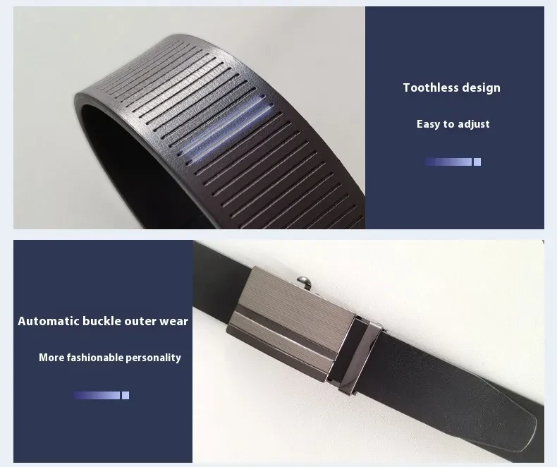 PU Classic Casual Business All-match Automatic Buckle Toothless Men's Belt