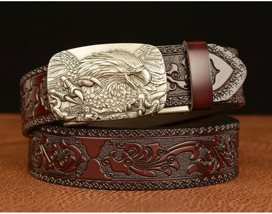 Men's Personalized Carved Eagle Automatic Buckle Belt