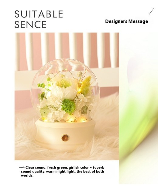 Teacher's Day Gift Simple Preserved Fresh Flower Bluetooth Speaker