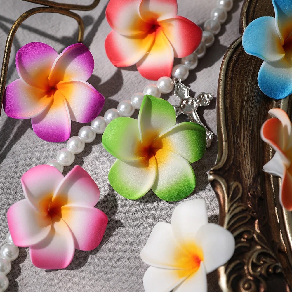 10Pcs Artificial Hawaii PE Foam Flowers  5cm DIY Flower Set