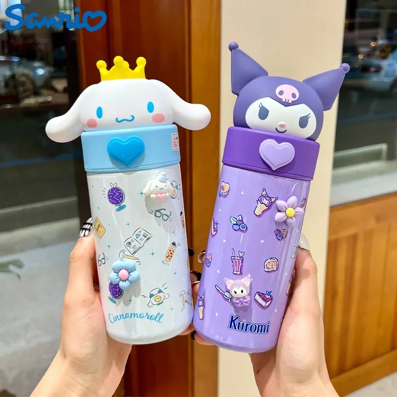 Miniso Hello Kitty Cinnamoroll Kuromi Stainless Steel 316 Thermos Water Bottle Vacuum Termo Kids Vacuum Flask Bottle Tumbler