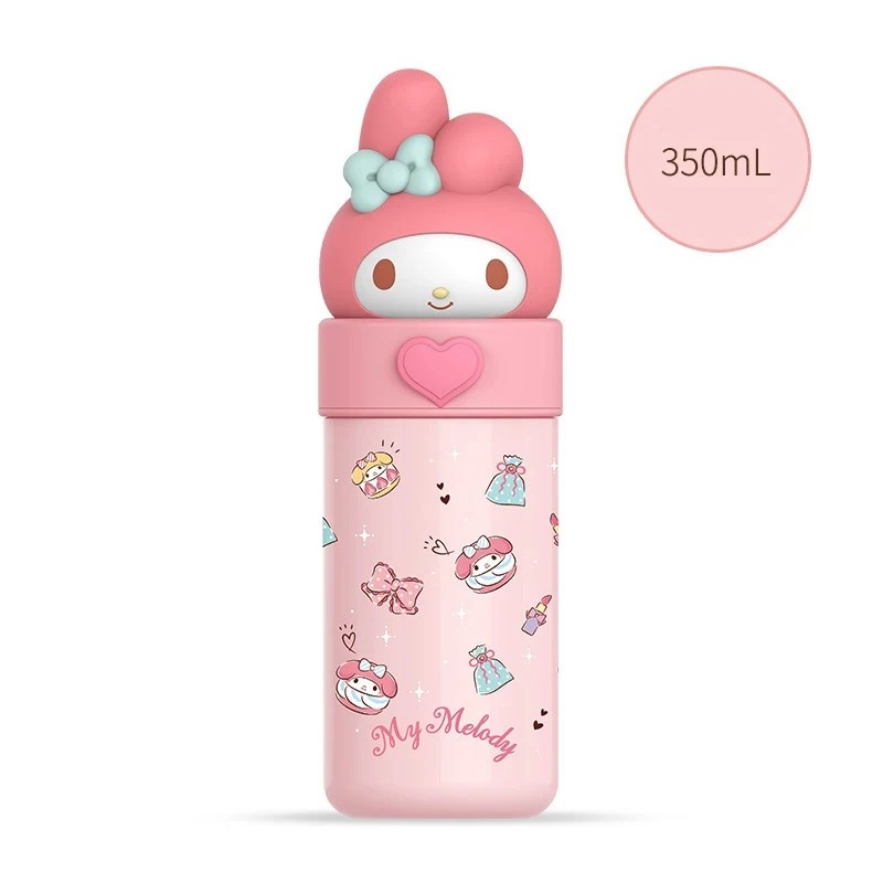 Miniso Hello Kitty Cinnamoroll Kuromi Stainless Steel 316 Thermos Water Bottle Vacuum Termo Kids Vacuum Flask Bottle Tumbler