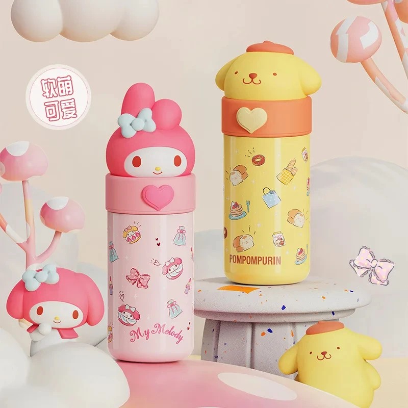 Miniso Hello Kitty Cinnamoroll Kuromi Stainless Steel 316 Thermos Water Bottle Vacuum Termo Kids Vacuum Flask Bottle Tumbler