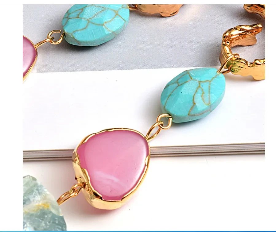 New Style Earrings European And American Style Long Stone Earrings