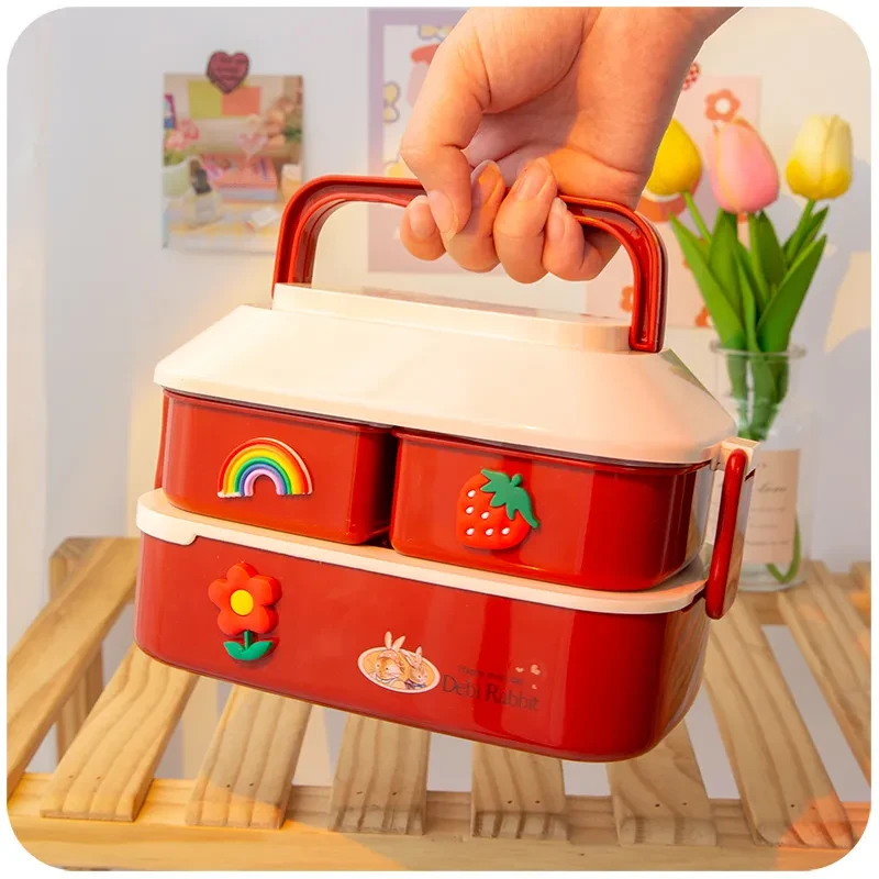 Cute Kids Bento Fruit Divided Picnic Box