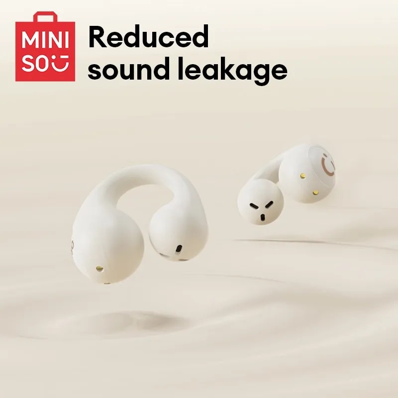 Original MINISO MCT09 Wireless Bluetooth V5.3 Earphones  Touch Control Ear Clip Music Earbuds, Sport Running Headset with Mic