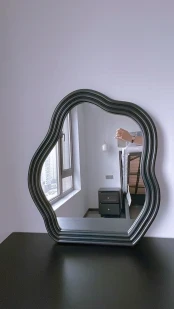 Makeup Mirror Wavy Shaped Hanging Wall Vanity Mirror