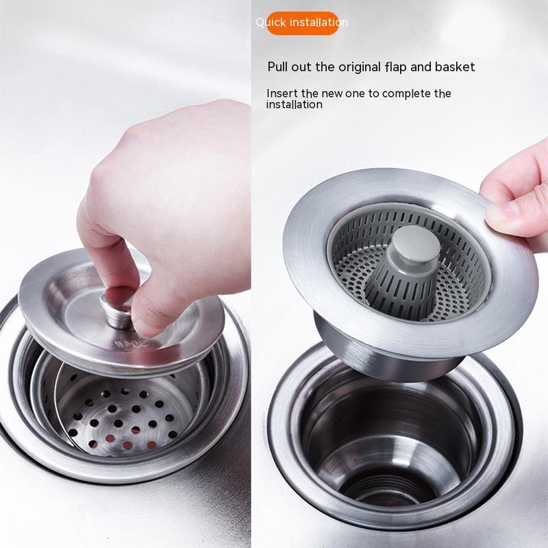 3-in-1 Stainless Steel Sink Drain Strainer