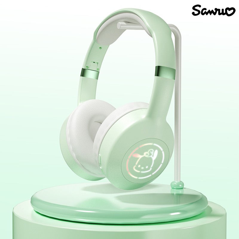 Miniso Sanrio EM-368 Bluetooth 5.2 Headphones  Stereo Sound Wireless Earphones with RGB Light, Kuromi, Melody, and Hello Kitty Designs