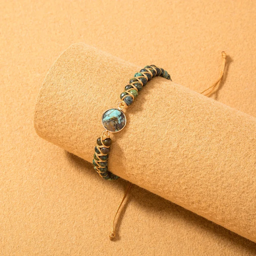 New Creative Woven Double Layer Stone Winding Bracelet Niche Design Bracelet