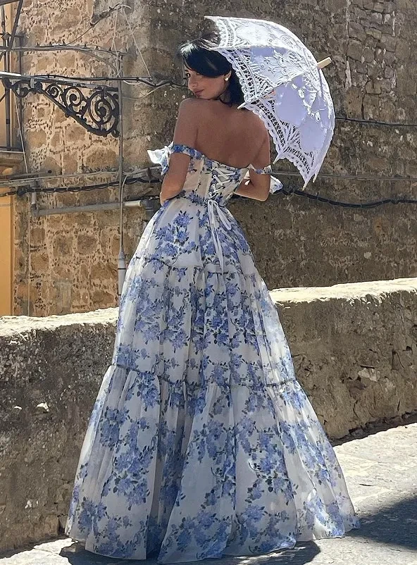 Off-shoulder Organza Fairy Elegant Evening Dress