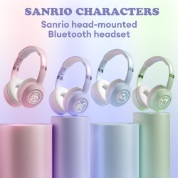 Miniso Sanrio EM-368 Bluetooth 5.2 Headphones  Stereo Sound Wireless Earphones with RGB Light, Kuromi, Melody, and Hello Kitty Designs