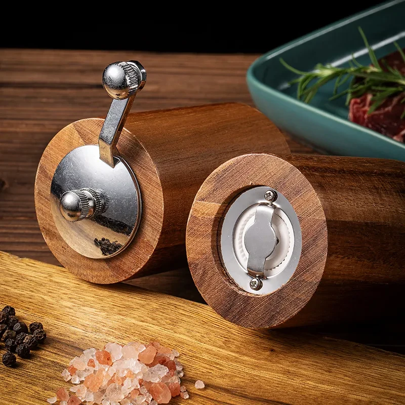 Wood Prickly Ash Black Pepper Mill Household Sea Salt Pepper Grinding Bottle