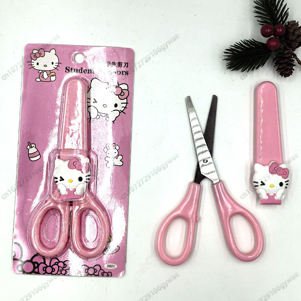 MINISO Cartoon Sanrio Kuromi Scissors  Cinnamoroll Melody Cute Kid Safety Shears for Stationery and Student Supplies