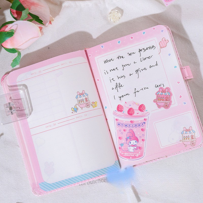 Sanrio Miniso Notebook with Pen Set High Quality Kawaii Stationery featuring My Melody for School Students and Girls