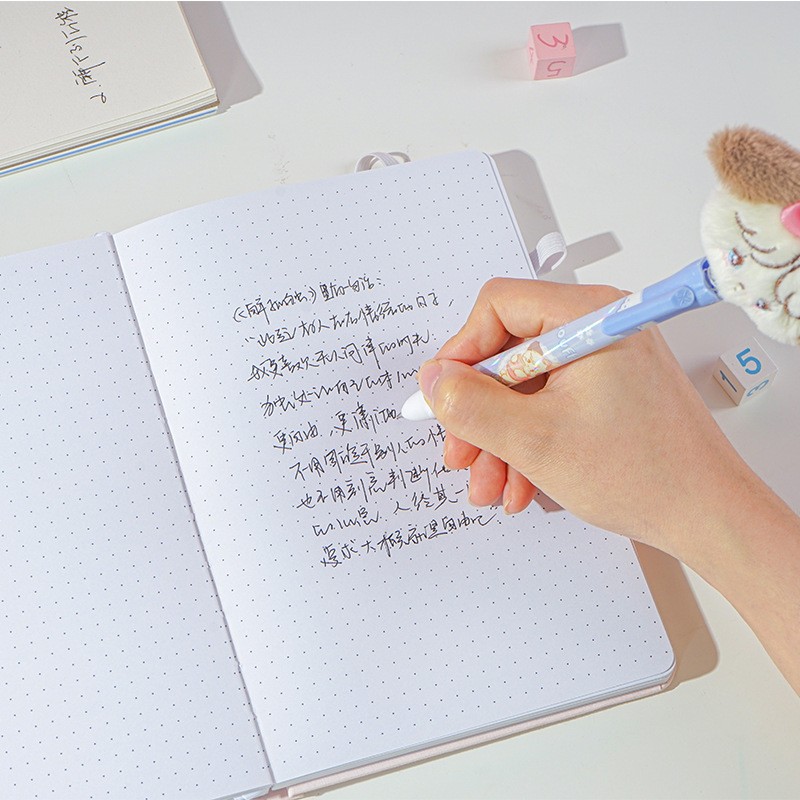 28pcs Miniso Mikko Plush Doll Neutral Pen Set  Cartoon Mikko Writing Pens, 0.5mm Black Gel Pens for Students, Stationery
