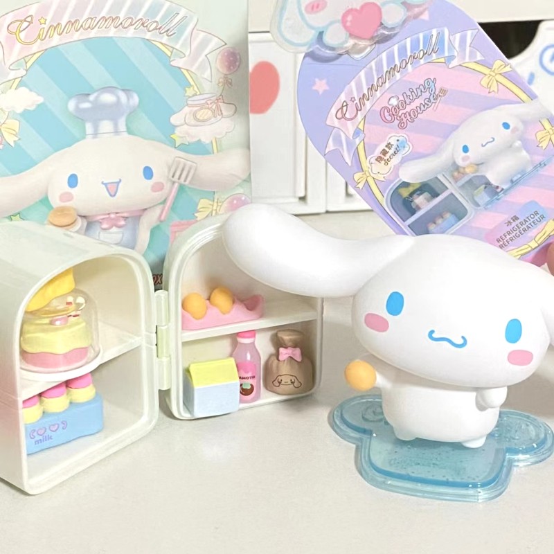 6 Boxes Cinnamoroll Cooking Blind Box MINISO Sanrio Doll Model Decorative Ornaments for Children Toys, Birthday Gifts, Kawaii Trendy Animation