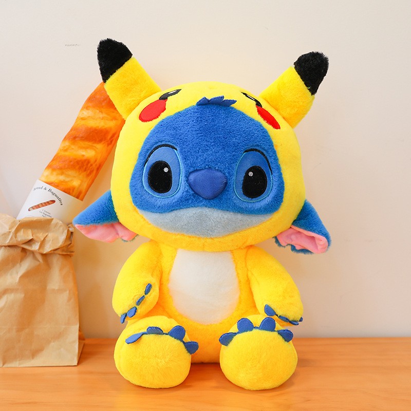 Giant Size Plush Stitch Pikachu Doll Soft Stuffed Animal Pillow, Strawberry Bear Plush Toys, Perfect Gift for All Ages