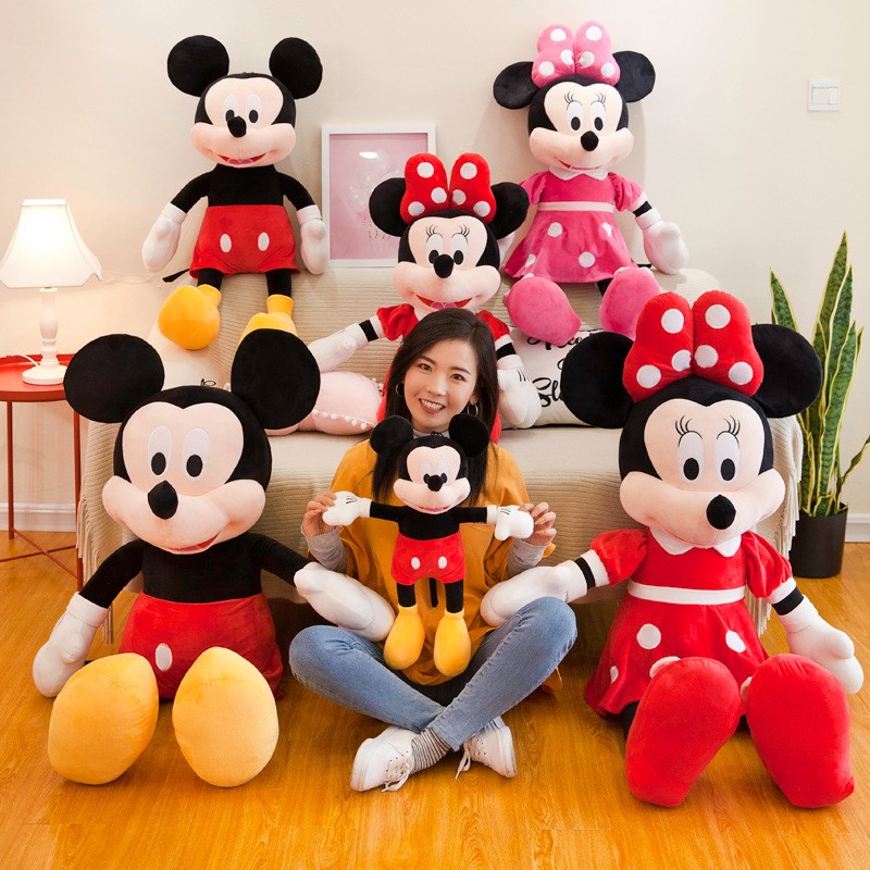 35cm Disney Mickey Mouse Plush Toys  Kawaii Anime Mickey Minnie Stuffed Plush Models, Decoration Dolls for Kids, Birthday Gift