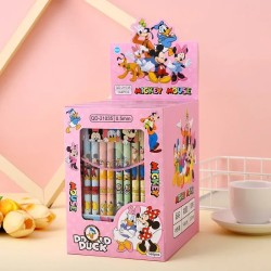 Disney 12pcs Gel Pen Cartoon Mickey Minnie Shape  Children's Prize 0.5mm Black Pen for Office Supplies and Student Stationery