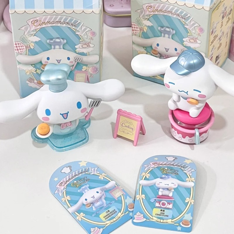 6 Boxes Cinnamoroll Cooking Blind Box MINISO Sanrio Doll Model Decorative Ornaments for Children Toys, Birthday Gifts, Kawaii Trendy Animation