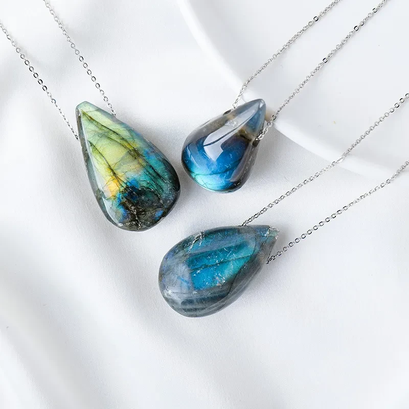 Natural Pull Feldspar Moonlight Original Stone Collar Pendant