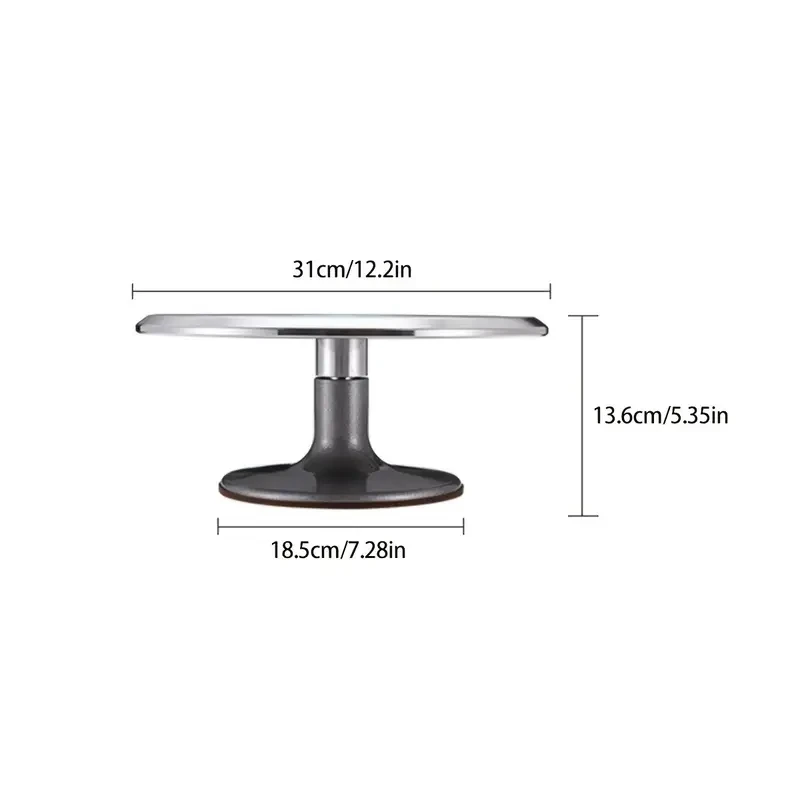 12-Inch Aluminum Alloy Cake Turntable For Smooth 360