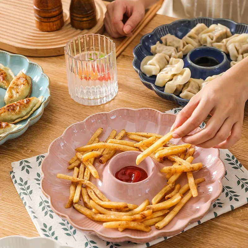 Japanese Petal Dumplings With Vinegar Dish