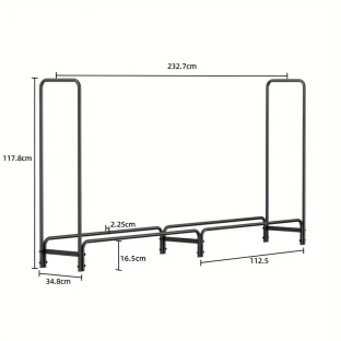 Heavy-Duty Metal Firewood Rack – Wrought Iron Log Holder for Fireplace