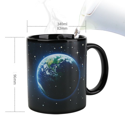 Starry Sky Earth Moon Temperature Sensitive Gradient Ceramic Mug