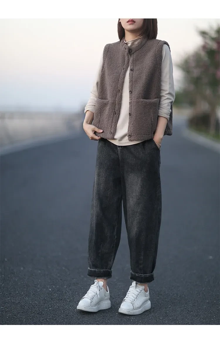 Artistic Retro Leisure Short Fleece Women's