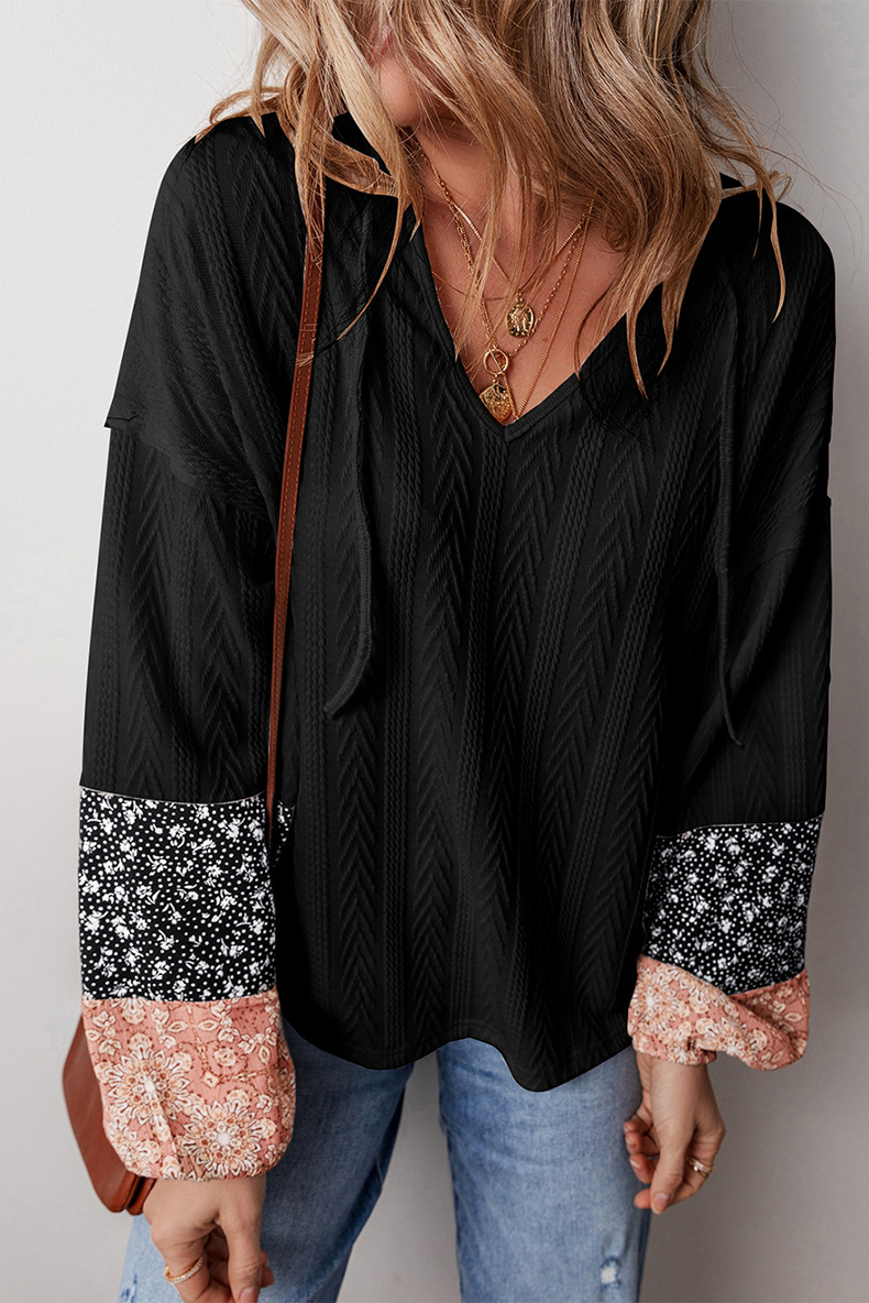Pullover V-neck Knit Casual Versatile Loose Top